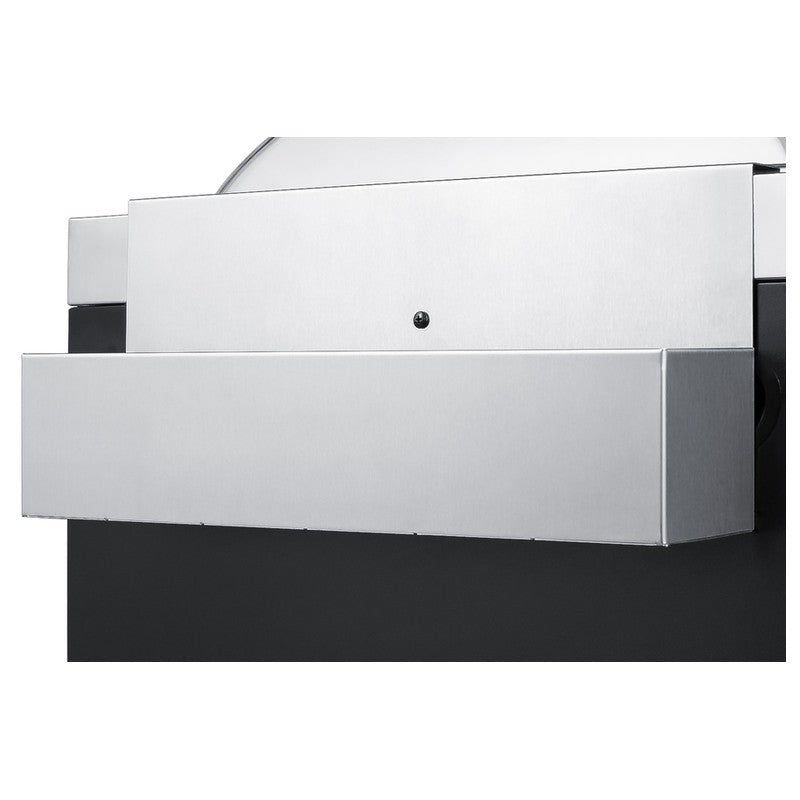 Summit CARTOS54RS 58-inch mobile outdoor kitchenette cart with outdoor refrigerator, stainless countertop lids, detail view