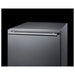 Closeup of the handle on the Summit ADRD18H34 stainless drawer front