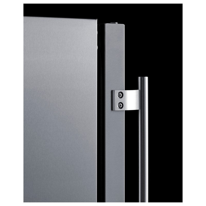 Summit SPR618OSADA stainless steel door handle with front lock closeup