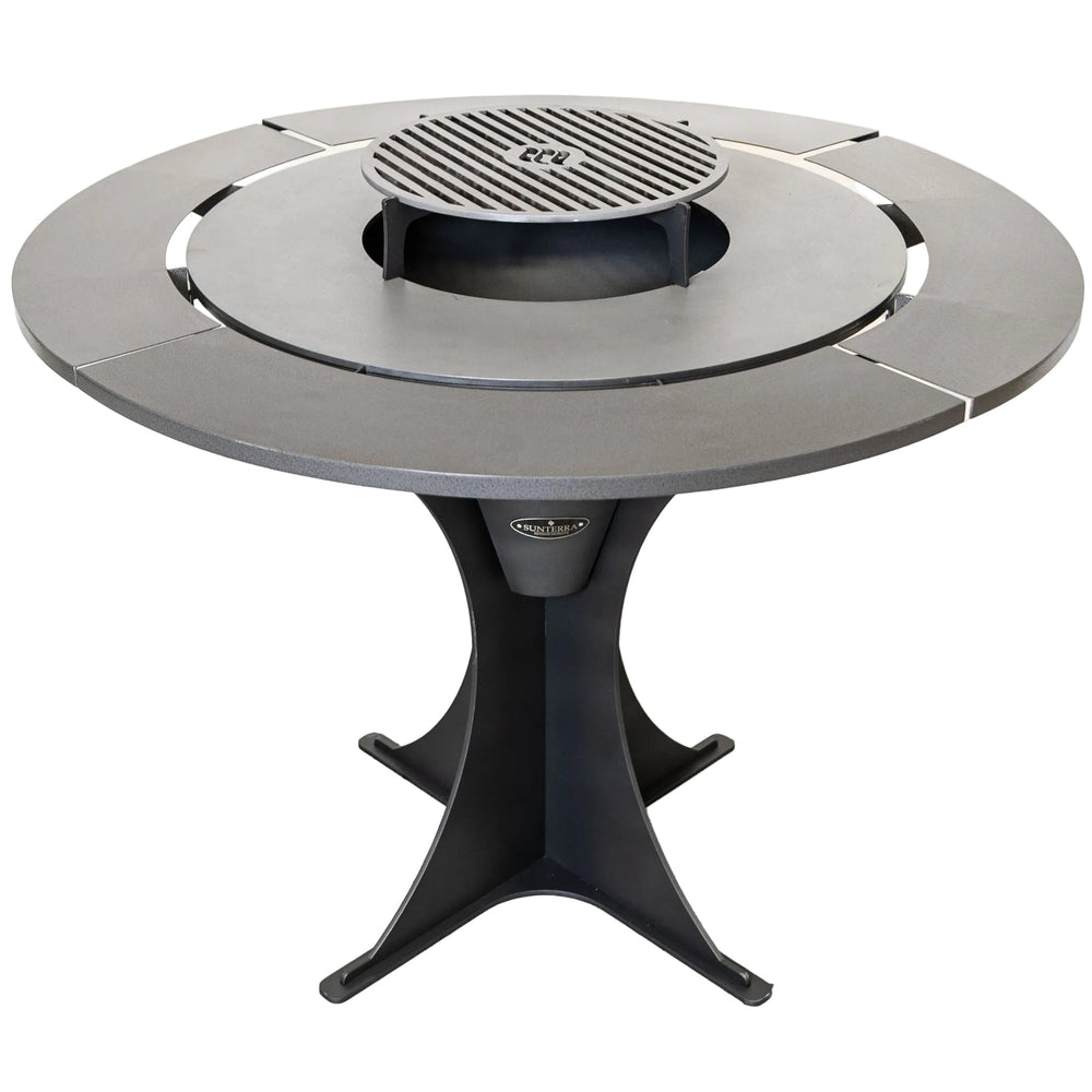 Sunterra FS40-C Fireside 40 Inch Round Wood and Charcoal Grill with Griddle