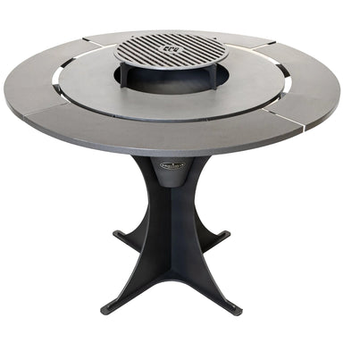 Sunterra FS40-C Fireside 40 Inch Round Wood and Charcoal Grill with Griddle