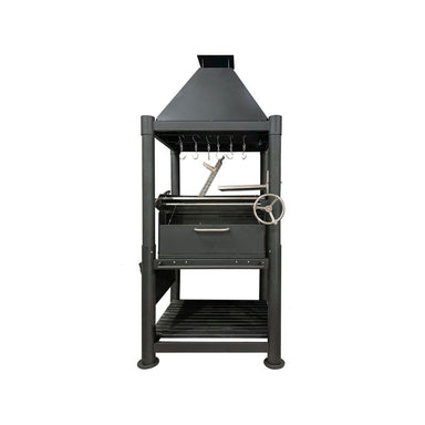 Tagwood BBQ02SIB The Beast Argentine Gaucho Grill - Black | Front View