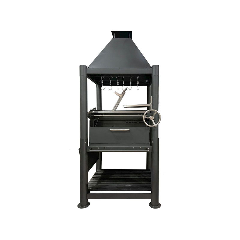 Tagwood BBQ02SIB The Beast Argentine Gaucho Grill - Black | Front View