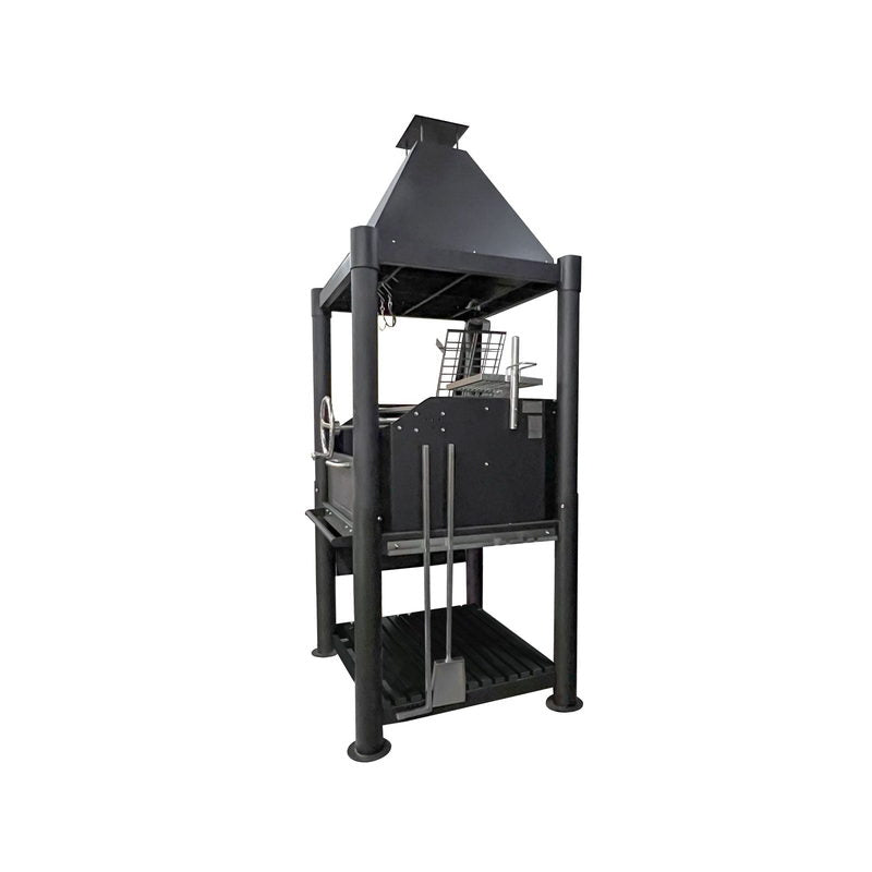 Tagwood BBQ02SIB The Beast Argentine Gaucho Grill - Black | Side View