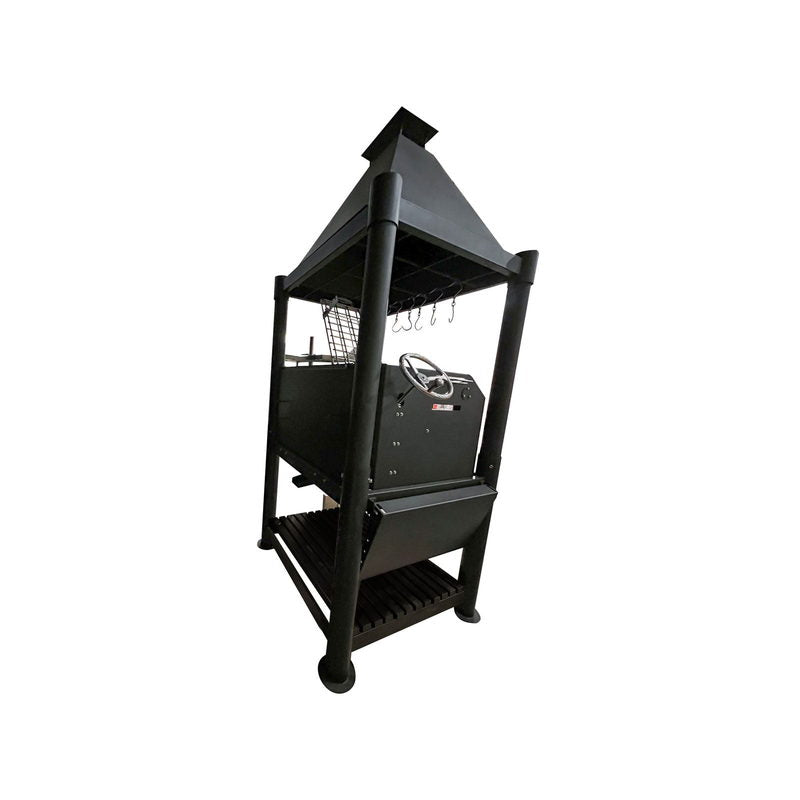 Tagwood BBQ02SIB The Beast Argentine Gaucho Grill - Black | Rear View