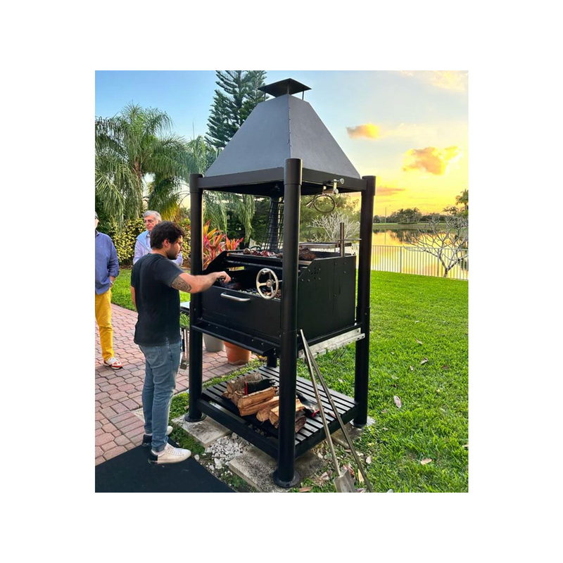 Tagwood BBQ02SIB The Beast Argentine Gaucho Grill - Black | Lifestyle Backyard Asado