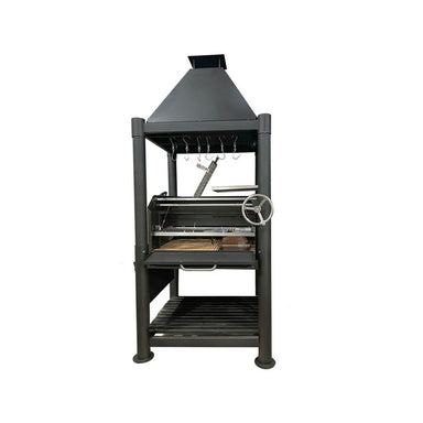Tagwood BBQ02SIB The Beast Argentine Santa Maria Wood Fire & Charcoal Gaucho Grill - Black