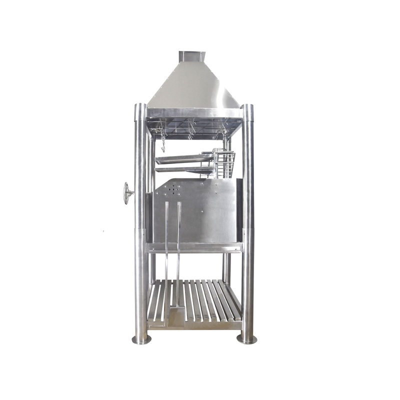 Tagwood BBQ02SS The Beast Silver Bullet Argentine Santa Maria Gaucho Grill - 304 Stainless Steel | View 4