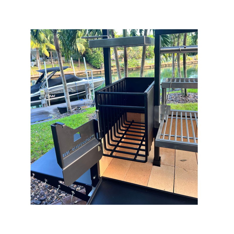 Tagwood BBQ03SI Argentine Santa Maria Wood Fire & Charcoal Gaucho Grill - Black Steel | View 11