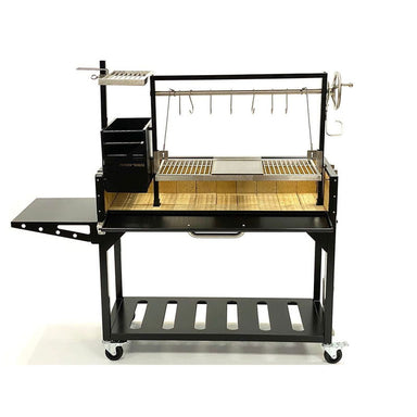 Tagwood BBQ03SI Argentine Santa Maria Wood Fire & Charcoal Gaucho Grill - Black Steel | View 2