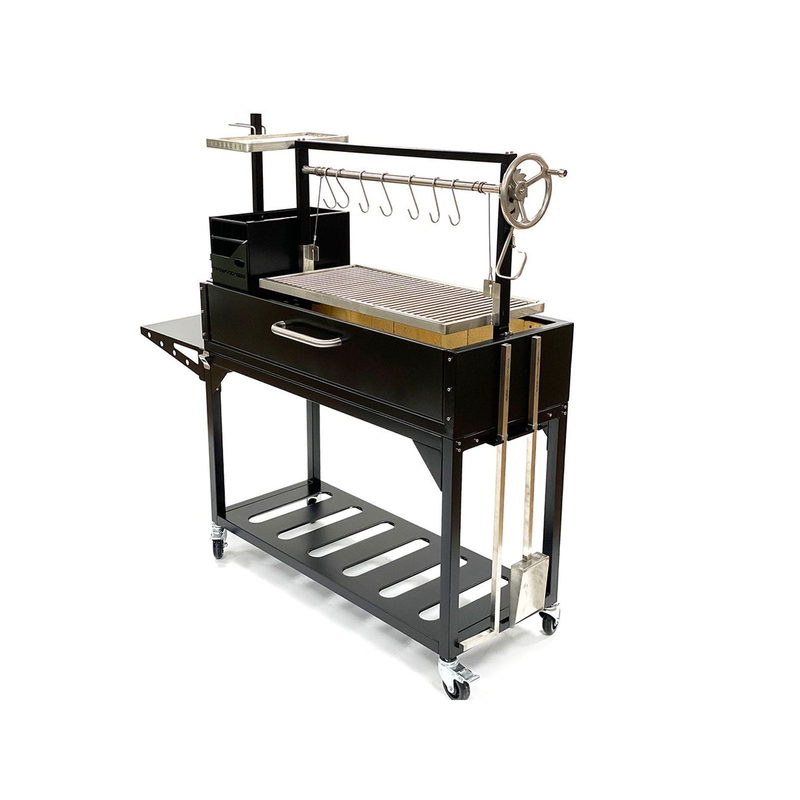 Tagwood BBQ03SI Argentine Santa Maria Wood Fire & Charcoal Gaucho Grill - Black Steel | View 3