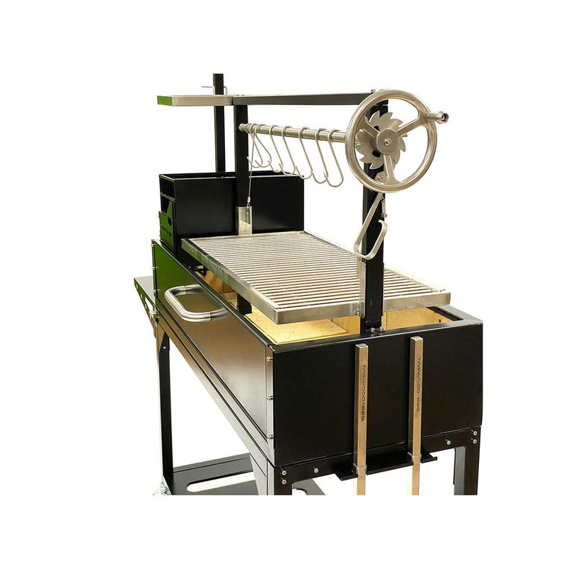 Tagwood BBQ03SI Argentine Santa Maria Wood Fire & Charcoal Gaucho Grill - Black Steel | View 4