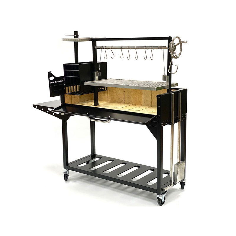 Tagwood BBQ03SI Argentine Santa Maria Wood Fire & Charcoal Gaucho Grill - Black Steel | View 6