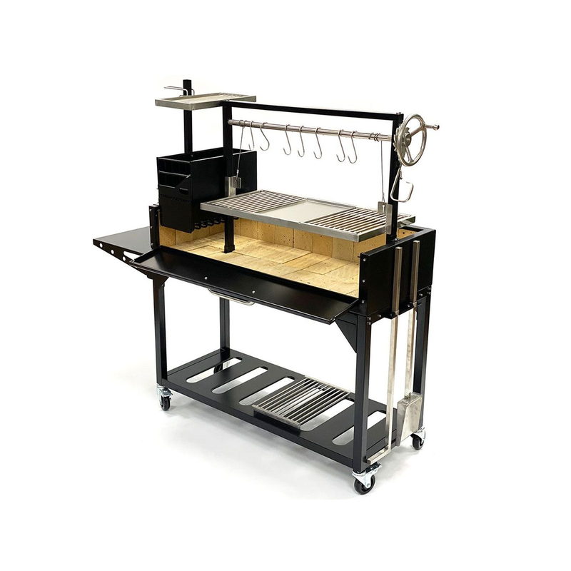 Tagwood BBQ03SI Argentine Santa Maria Wood Fire & Charcoal Gaucho Grill - Black Steel | View 7