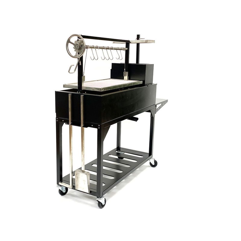 Tagwood BBQ03SI Argentine Santa Maria Wood Fire & Charcoal Gaucho Grill - Black Steel | View 9