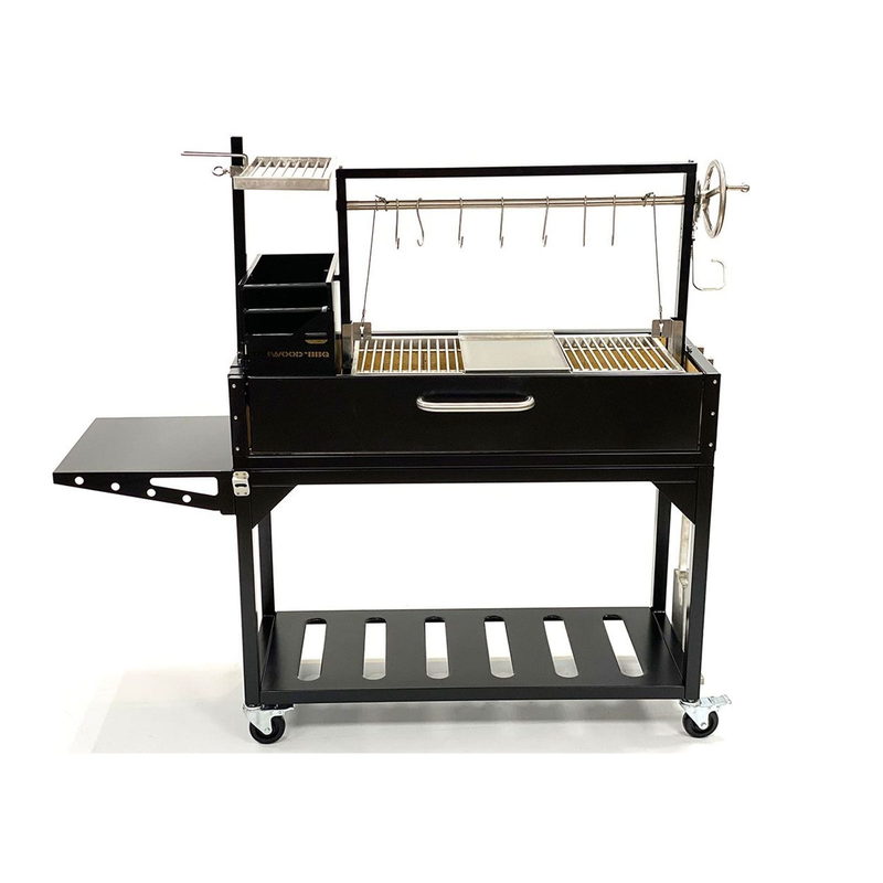 Tagwood BBQ03SI Argentine Santa Maria Wood Fire & Charcoal Gaucho Grill - Black Steel