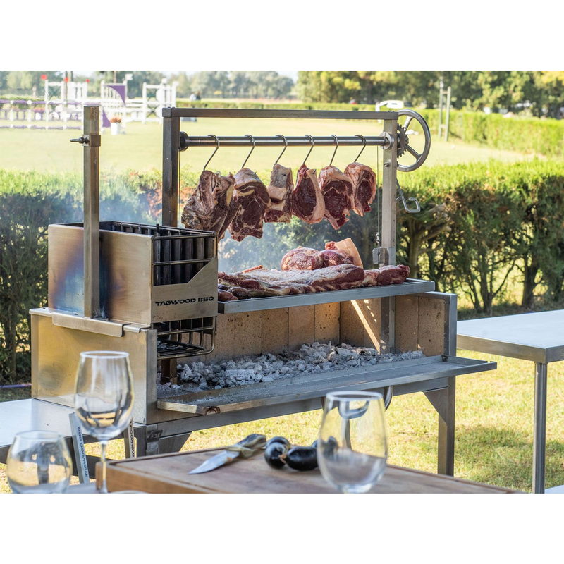 Tagwood BBQ03SS Argentine Santa Maria Wood Fire & Charcoal Gaucho Grill - 304 Stainless Steel | Lifestyle