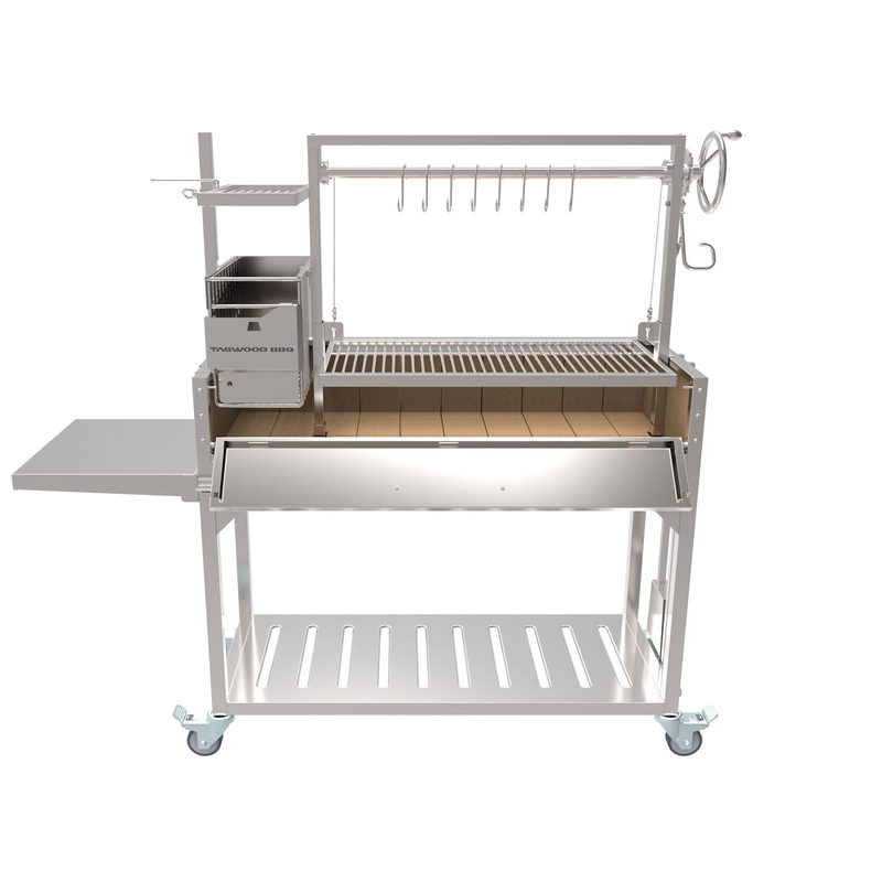 Tagwood BBQ03SS Argentine Santa Maria Wood Fire & Charcoal Gaucho Grill - 304 Stainless Steel