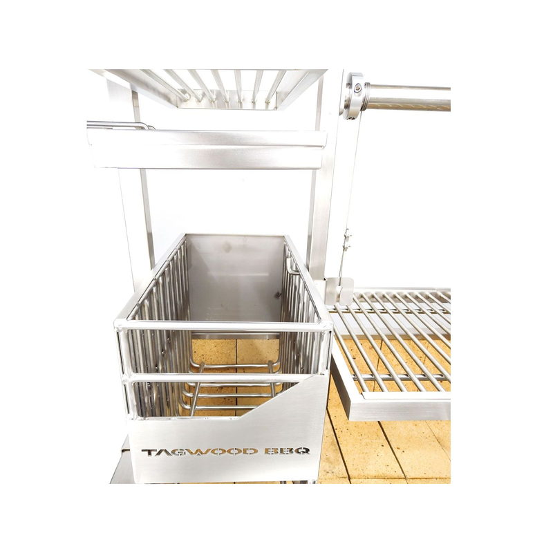 Tagwood BBQ03SS Argentine Santa Maria Wood Fire & Charcoal Gaucho Grill - 304 Stainless Steel | View 8