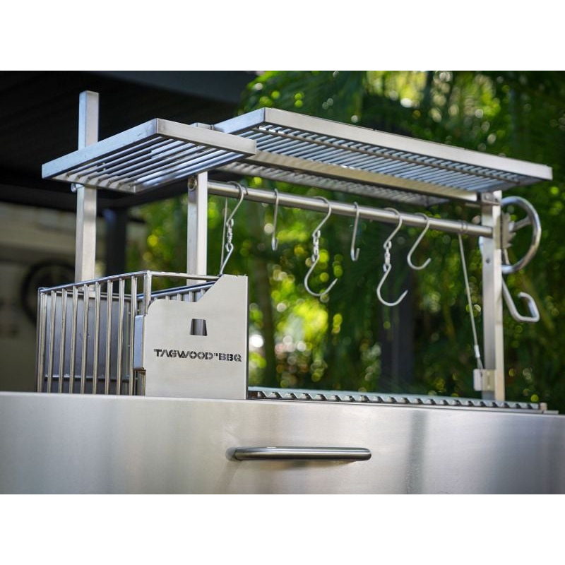 Tagwood BBQ06SS Argentine Santa Maria Gaucho Grill | S-Hooks And Roof Grill Detail