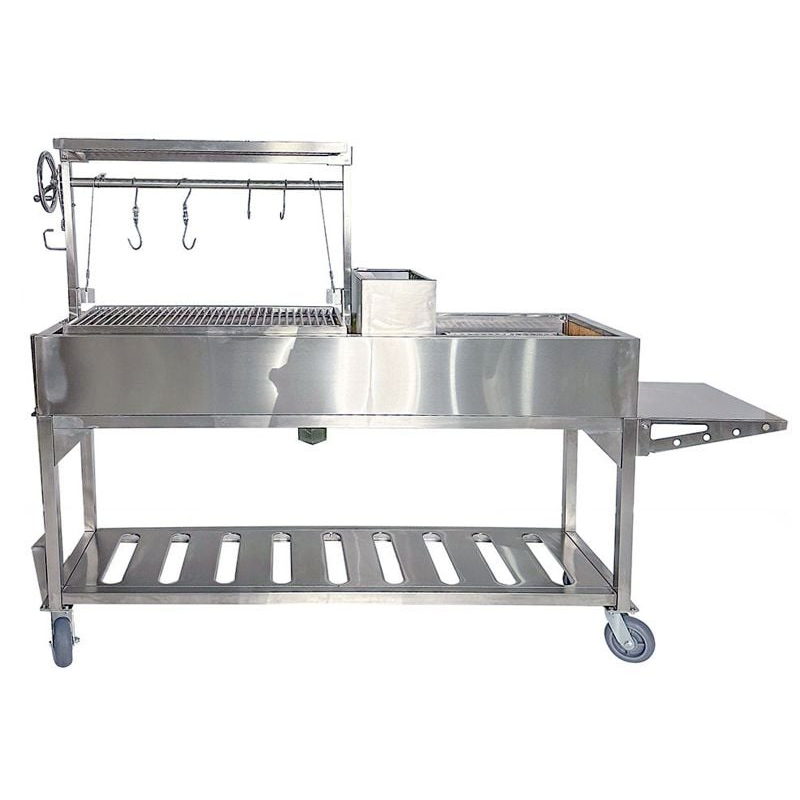 Tagwood BBQ06SS Argentine Santa Maria Gaucho Grill | Front View With Side Table