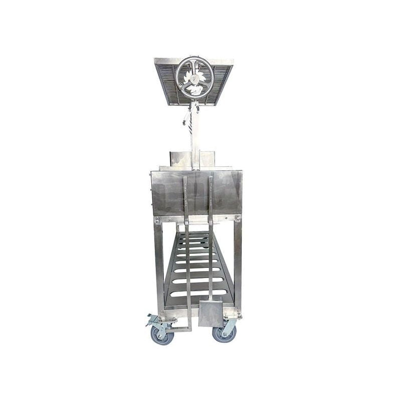 Tagwood BBQ06SS Argentine Santa Maria Gaucho Grill | End View With Crank Wheel