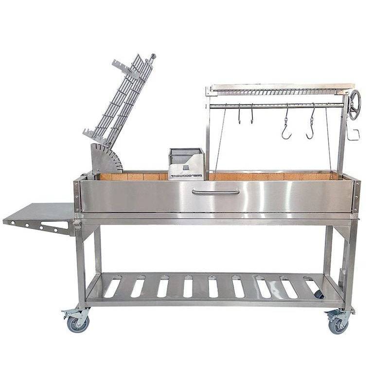 Tagwood BBQ06SS Argentine Santa Maria Wood Fire & Charcoal Gaucho Grill - 304 Stainless Steel