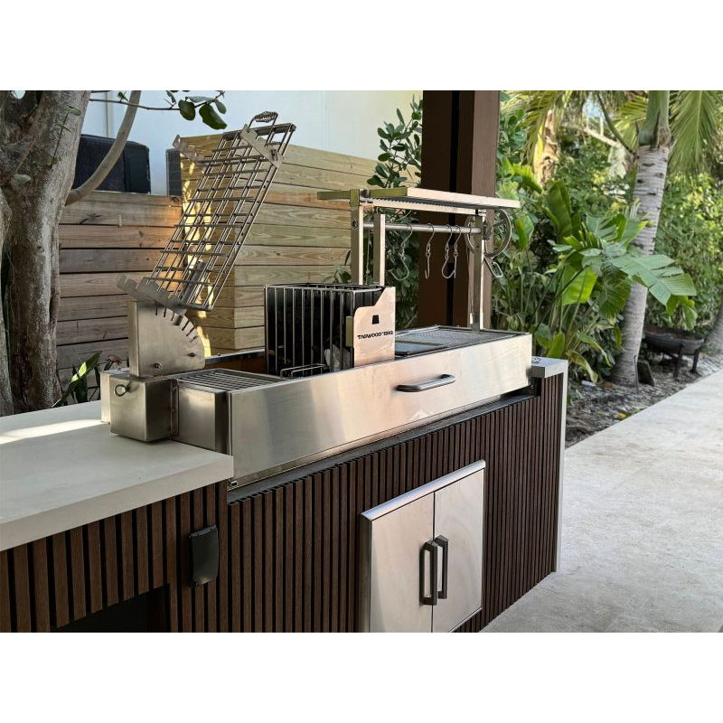 Tagwood BBQ08SS Built-In Santa Maria Grill | Installed In Outdoor Kitchen