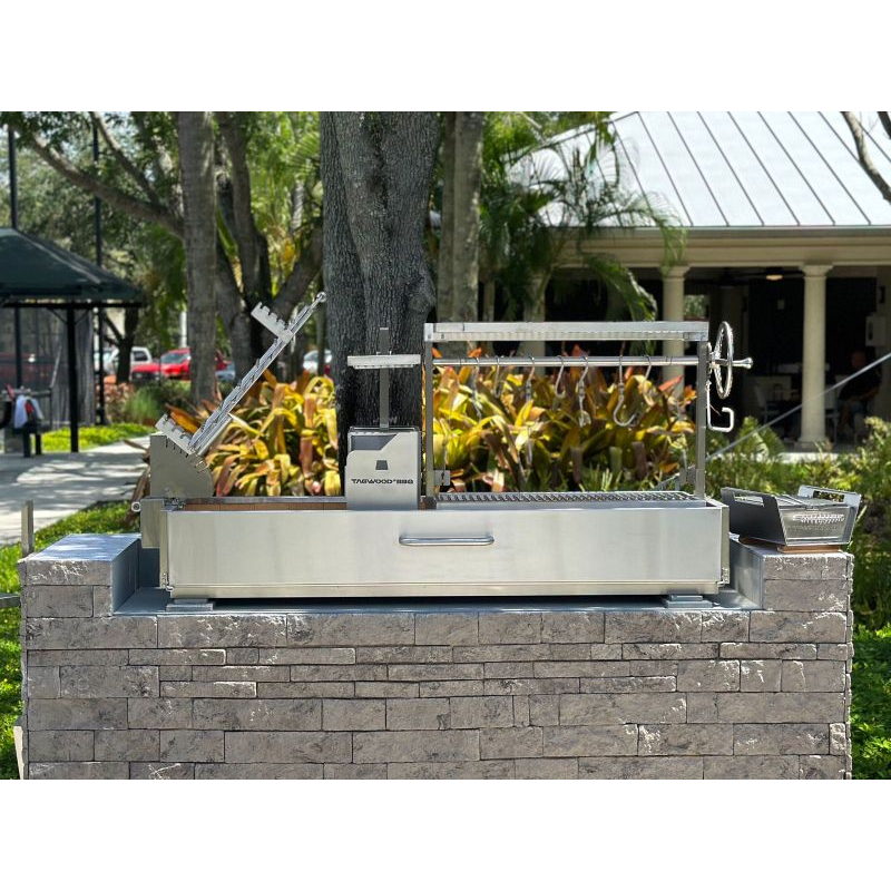 Tagwood BBQ08SS Built-In Santa Maria Grill | Installed In Stone Island Angle View