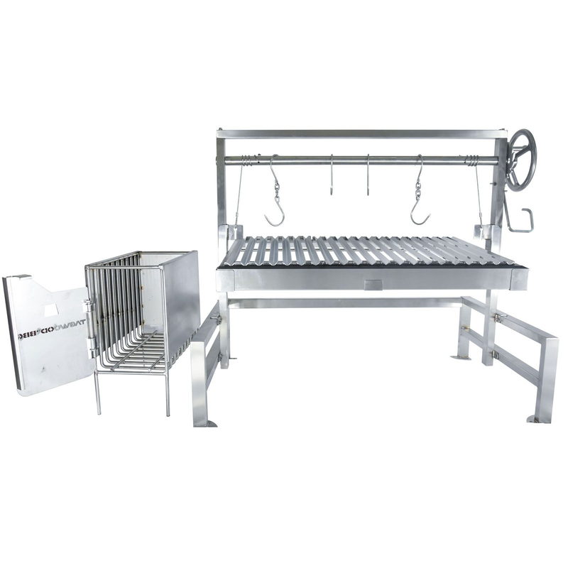 Tagwood BBQ09SS Insert Santa Maria Grill | Front View With Shovel And Rake