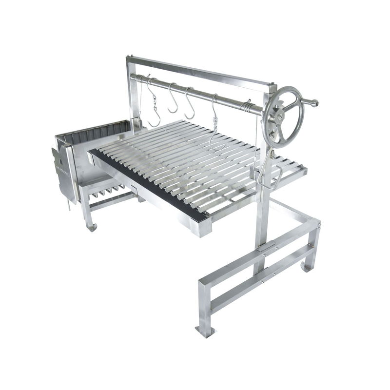 Tagwood BBQ09SS Insert Santa Maria Grill | Side View With Crank Wheel