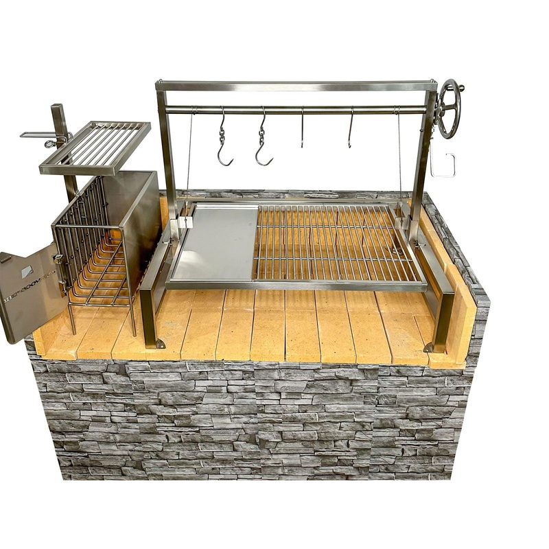Tagwood BBQ09SS Insert Santa Maria Grill | Installed In Stone Island Angle View