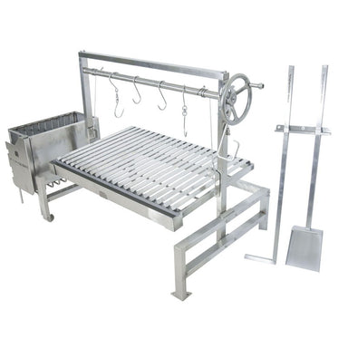 Tagwood BBQ09SS Insert Style Argentine Santa Maria Wood Fire & Charcoal Gaucho Grill - 304 Stainless Steel