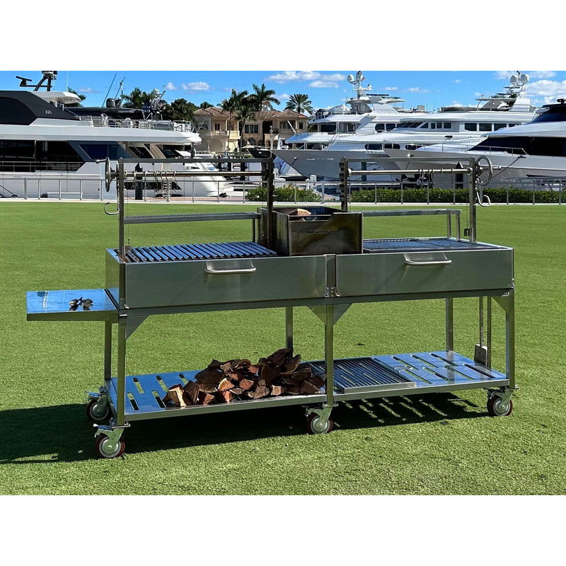 Tagwood BBQ24SS XL Double Argentine Santa Maria Gaucho Grill - 304 Stainless Steel | View 5