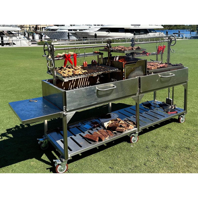 Tagwood BBQ24SS XL Double Argentine Santa Maria Gaucho Grill - 304 Stainless Steel | View 6