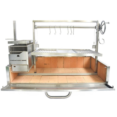 Tagwood BBQ25SS XL Built-In Santa Maria Grill | Front View With Secondary Grate