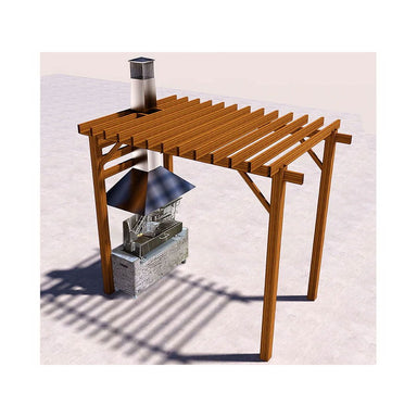 Tagwood Smoke Hood 08SS | Pergola Installation Rendering