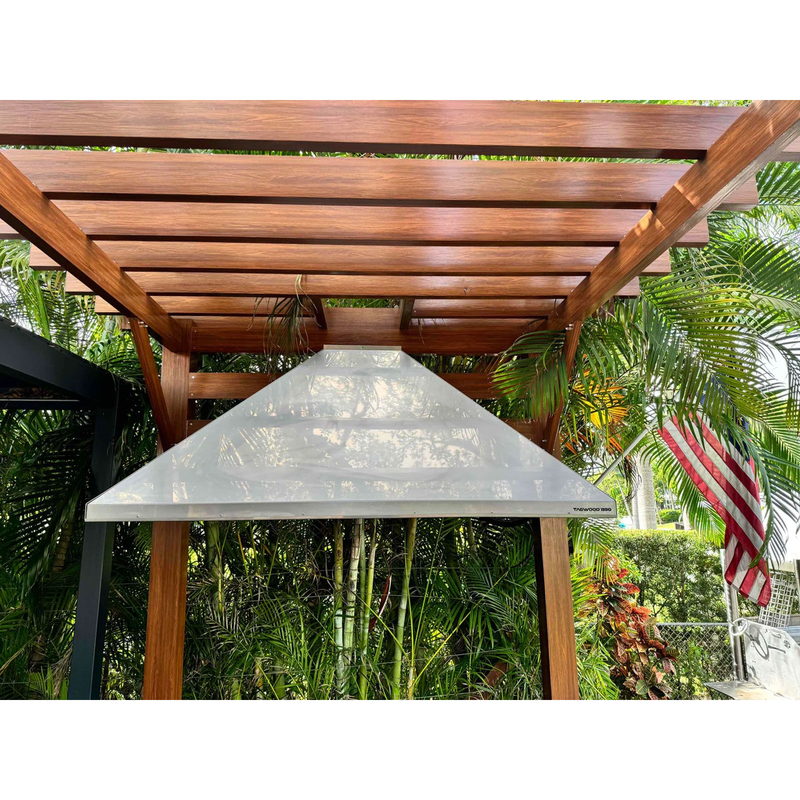 Tagwood Smoke Hood 28SS | Stainless Canopy Under Pergola