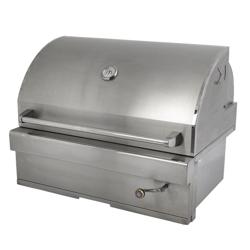Turbo Charcoal 32-Inch Built-In Stainless Steel BBQ Grill with Charcoal Tray - 32CHARCOALG