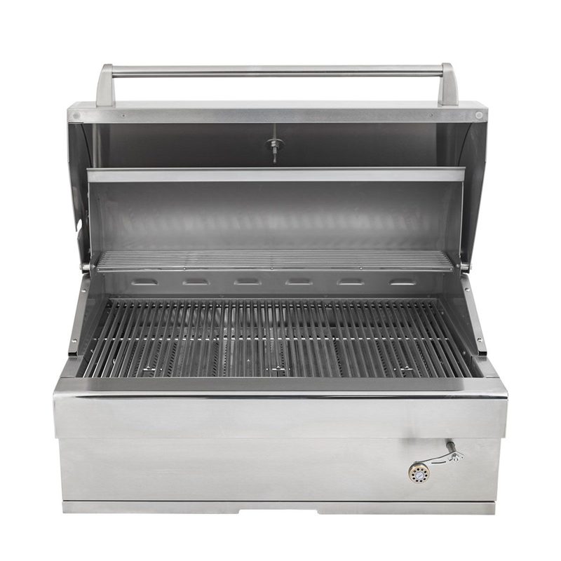 Turbo Charcoal 32-Inch Built-In Stainless Steel BBQ Grill with Charcoal Tray - 32CHARCOALG