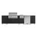WeatherStrong 126 inch Breakwater outdoor kitchen island Miami Pitch Black front view with grill side burner and refrigerator