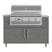 WeatherStrong 50 inch Surf outdoor kitchen island Miami Dark Ash front view with Jupiter 32 inch grill