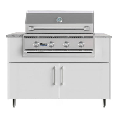 Weatherstong 50-Inch Surf Outdoor Kitchen | Miami Style Cabinet in Shell White