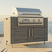 WeatherStrong 50 inch Surf outdoor kitchen island Sanibel Dark Ash with Jupiter 32 inch grill