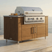 WeatherStrong 50 inch Surf outdoor kitchen island Sanibel Teak with Jupiter 32 inch grill