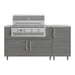 WeatherStrong 68 inch Horizon outdoor kitchen island Miami Dark Ash front view with Jupiter 32 inch grill