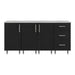 WeatherStrong 74 inch Lagoon outdoor kitchen island Miami Pitch Black front view