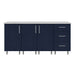 WeatherStrong 74 inch Lagoon outdoor kitchen island Miami Sapphire Blue front view