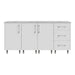 WeatherStrong 74 inch Lagoon outdoor kitchen island Miami Shell White front view