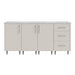 WeatherStrong 74 inch Lagoon outdoor kitchen island Miami Shoreline Gray front view